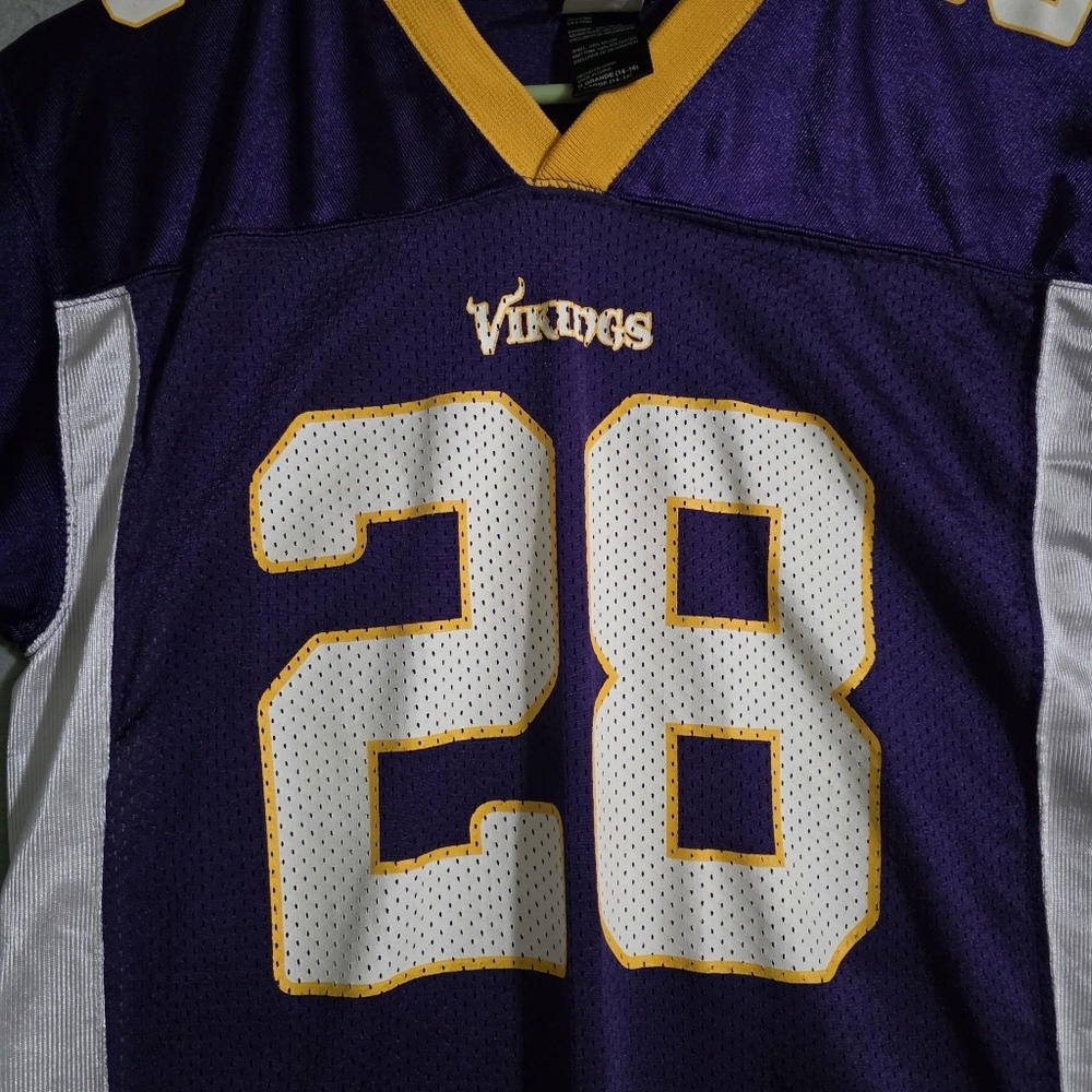 VTG Reebok Minnesota Vikings Adrian Peterson #28 Jersey Size Youth Large - Picture 5 of 12